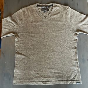 Men's small taupe cotton merino Eddie Bauer sweater